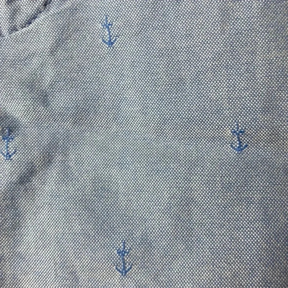 IZOD SPORTFLEX BREEZE OXFORD SHORT MENS SIZE 34” x 9.5” LIGHT BLUE WITH ANCHORS - Picture 5 of 15